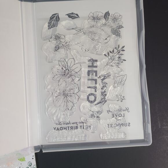 Stampin Up Friendly Hello Bundle Stamp Set & 12x12 Designer Series Paper DSP - Picture 4 of 10